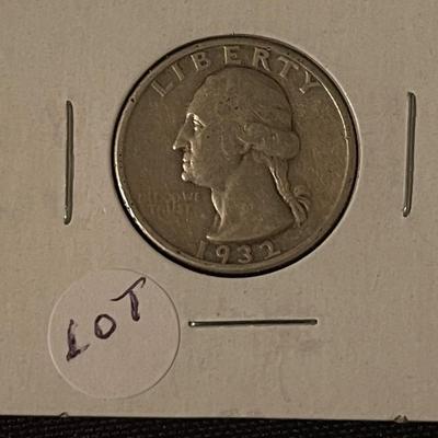 1964-D, 1932, 1958-D, 1956 Quarters.