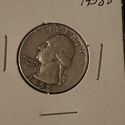 1964-D, 1932, 1958-D, 1956 Quarters.