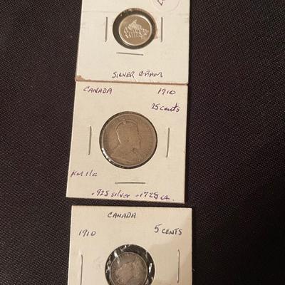 Lot of (9) Canadian coins