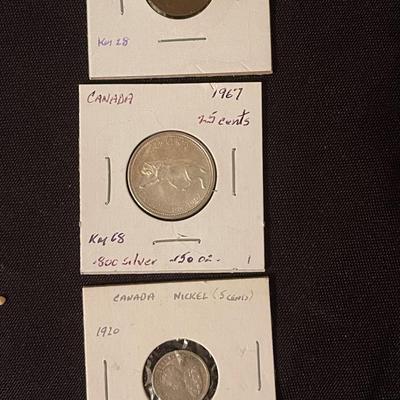 Lot of (9) Canadian coins