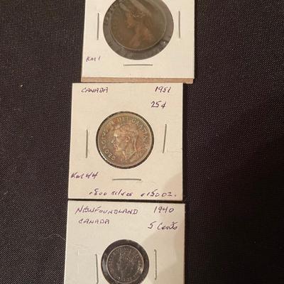 Lot of (9) Canadian coins