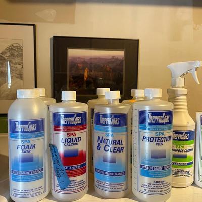 Lot of (33) ThermoSpas chemicals for Hot-tubs and (3) filters 