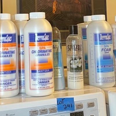 Lot of (33) ThermoSpas chemicals for Hot-tubs and (3) filters 