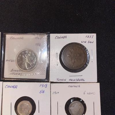 Lot of (8) Canadian coins