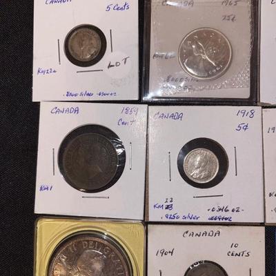 Lot of (8) Canadian coins