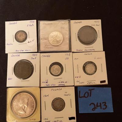 Lot of (8) Canadian coins