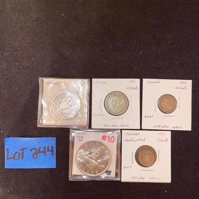Lot of (5) canadian coins