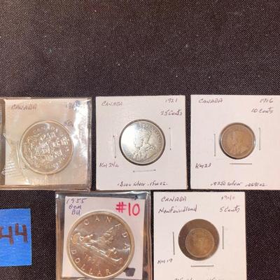 Lot of (5) canadian coins