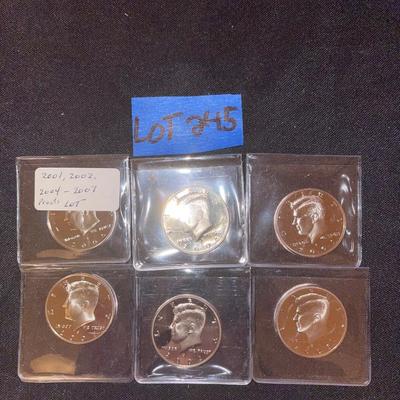 2001, 02, 04, 05, 06, and 07 Kennedy Half Dollar