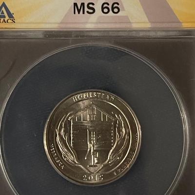 2015-S Homestead Reverse die chips ANACs ms-66 quarter