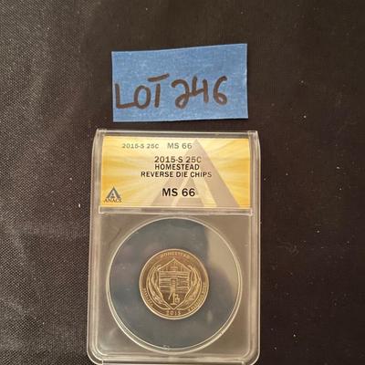 2015-S Homestead Reverse die chips ANACs ms-66 quarter