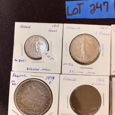 Lot of (6) France coins