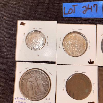 Lot of (6) France coins