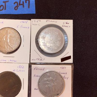 Lot of (6) France coins