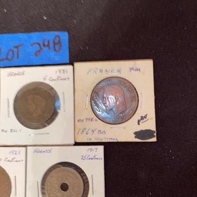 Lot of (5) France coins