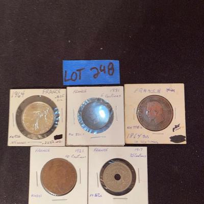 Lot of (5) France coins