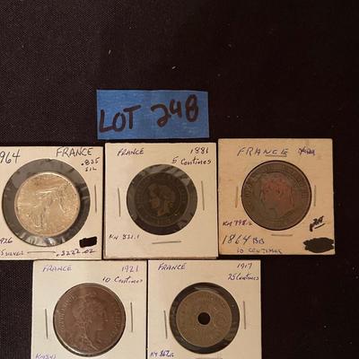 Lot of (5) France coins