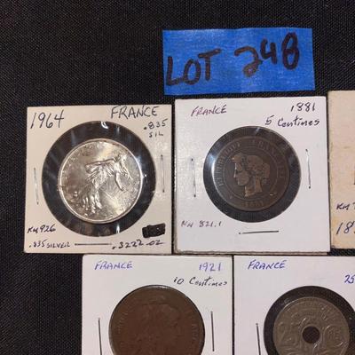 Lot of (5) France coins