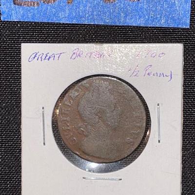 Great Britain 1700 1/2 penny.