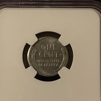 1943-S Struck off center mint error unciruclated details obverse wheel mark NGC