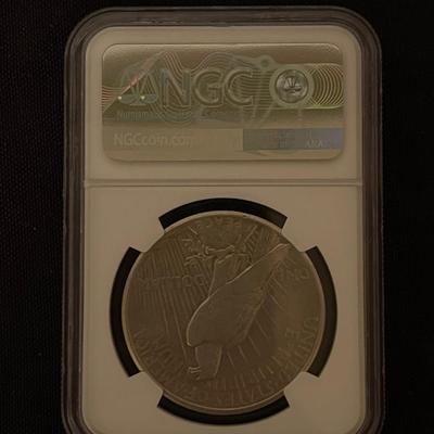 1928 NGC Au details Peace Dollar