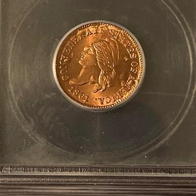 1861 1 cent ICQ certified MS-67 RD Bashlow Restrike defaced dies