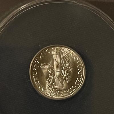 1943-D Mercury dime graded MS-66 by ANACS