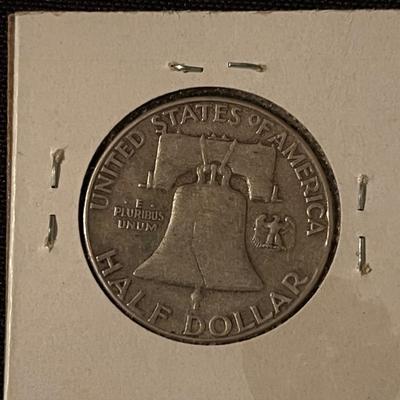 1957 Franklin Half Dollar, 1968 clipped penny