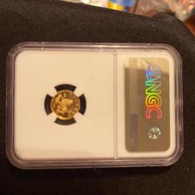 1996 Gold 5 yuan Unicorn coin MS-69 Certified by NGC