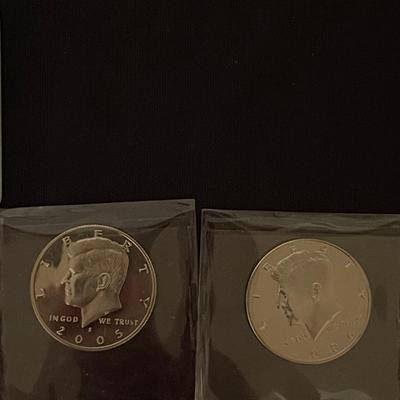 1776-1976 Silver Kennedy Bicentennial Half Dollar, 2001-S, 2002-S, 2004-S, 2005-S, 2006-S Kennedy silver half dollar.