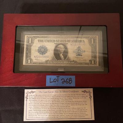 The Last large size $1 silver certificate w/ case