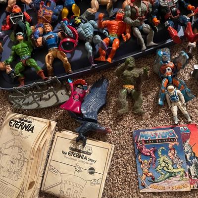 Huge lot of misc. Heman action figures,  buildings, mini comics, accessories, and much more!