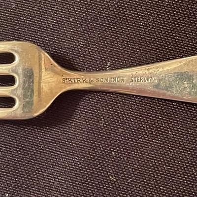 Sterling silver fork, sterling silver "Twin Cubs Yellow Stone Park!"