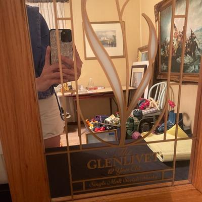 "The Glenlivet 12 year old single malt scotch whiskey mirror (46"T x 19" W)