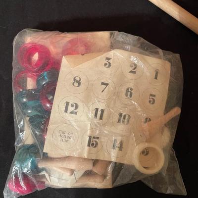 Antique Carom and Crokinole "100 play board" by Merdel includes sticks, intrustuctions, box, board and extra parts.