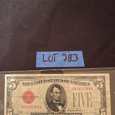 (2) Vintage Lincoln $5 dollar bills