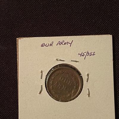 1863 capped Liberty head 45/332 "Our Army", Golden waffle dollar destroyed at mint, 2007s kennedy silver half dollar