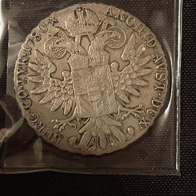 1780 Austria Burgau Thaler KM 22 silver, 1900 Austria 5 corona KM 