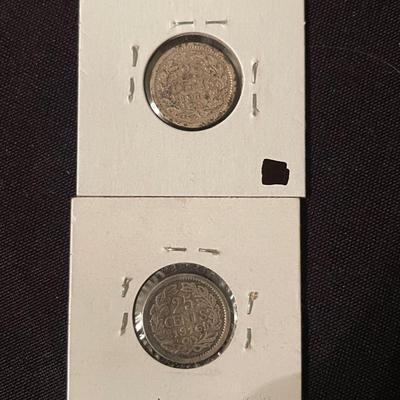 (5) Coins from Netherlands and (1) Spanish Netherlands