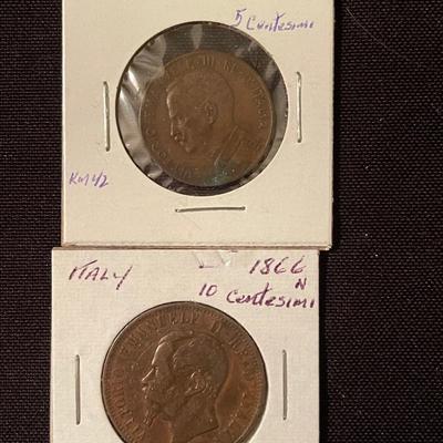 (7) Vintage coins from Italty