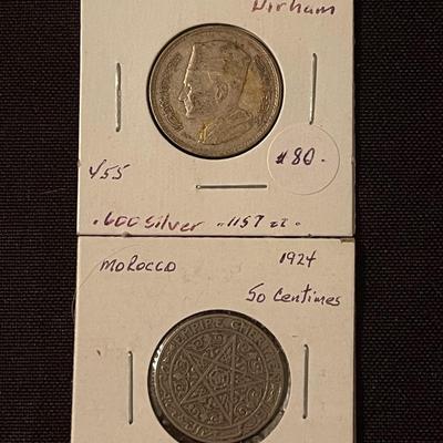 Lot of (7) vintage Morocco coins
