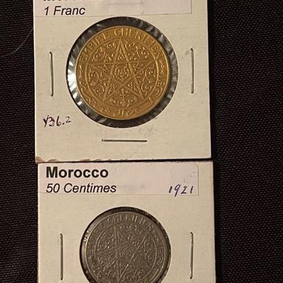 Lot of (7) vintage Morocco coins