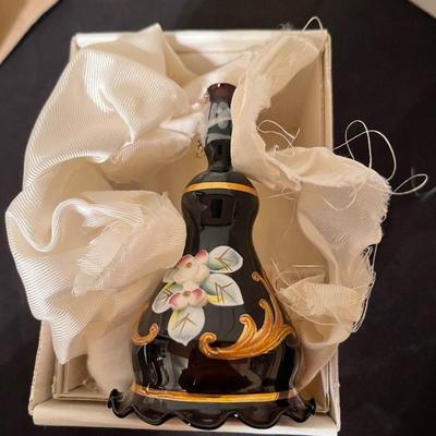 (2) stunning Antique hand painted glass bells.