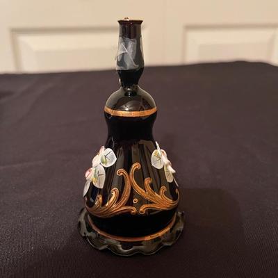 (2) stunning Antique hand painted glass bells.