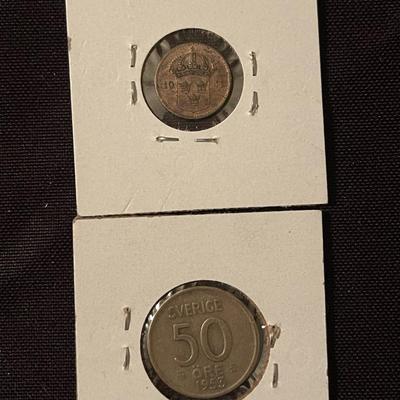 (11) Vintage Sweden coins