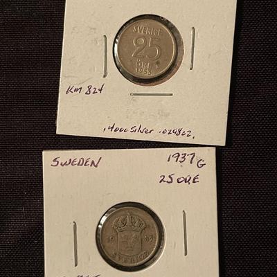 (11) Vintage Sweden coins