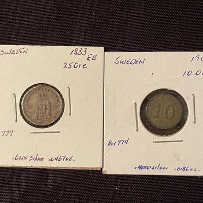 (11) Vintage Sweden coins
