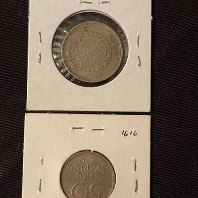 (11) Vintage Sweden coins