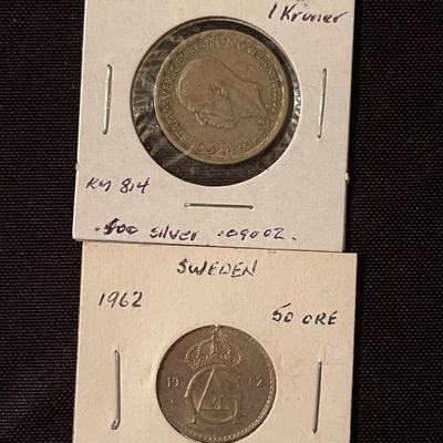 (11) Vintage Sweden coins