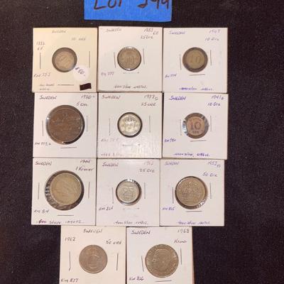(11) Vintage Sweden coins